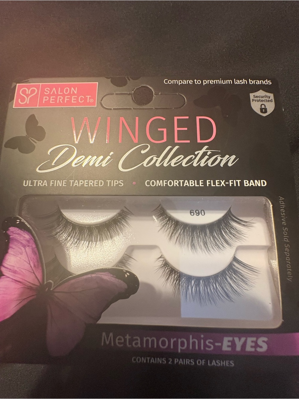 Winged Demi Collection False Lashes - Black (Metamorphis-EYES) 2 pair
